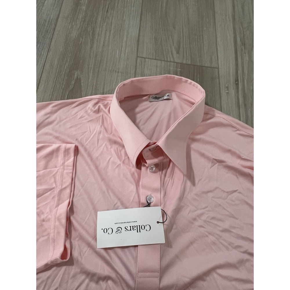 Collars And Co Short Sleeve Polo Shirt Pink Solid   Size 2XL
